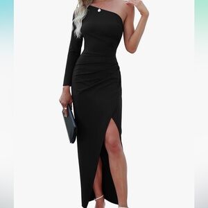 Elegant Black One-Shoulder Dress